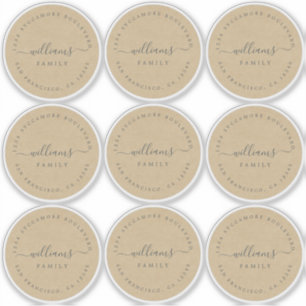 Pegatina Calligrafía de personalizable Kraft 6 cm 2,36 pulg