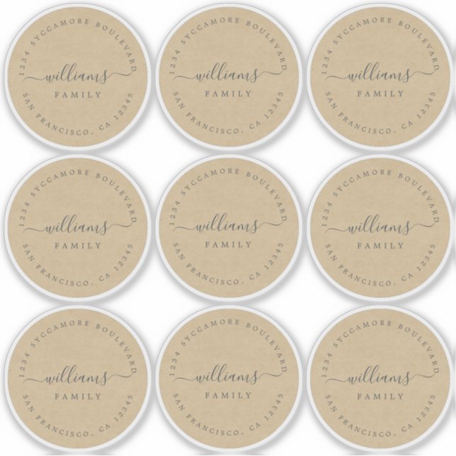 Pegatina Calligrafía de personalizable Kraft 6 cm 2,36 pulg (Anverso)