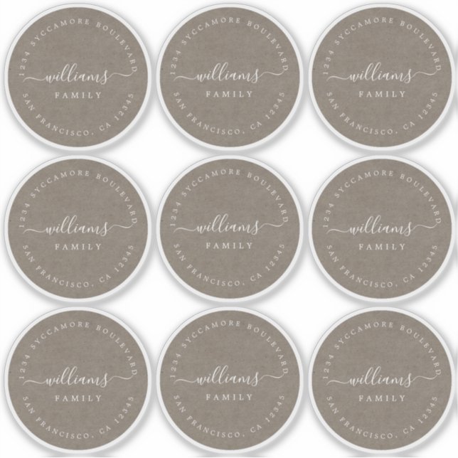 Pegatina Calligrafía de personalizable Kraft 6 cm 2,36 pulg (Anverso)