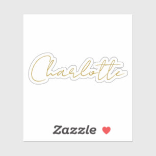 Pegatina Calligraphy Gold Color Gray Personalizado Personal