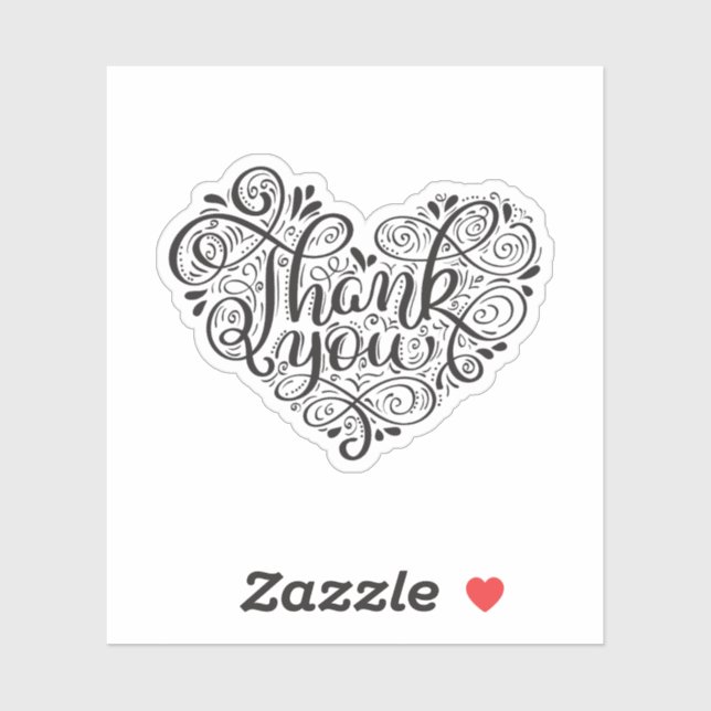 Pegatina Calligraphy Vintage Phrase Gracias (Hoja)