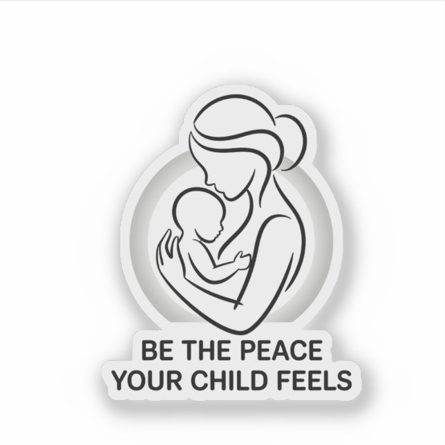 Pegatina Calm Mother and Baby Minimalist Mantra (Anverso)