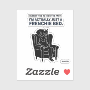 Pegatina Cama francesa certificada Diseño divertido de bull