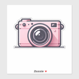 Pegatina Cámara de Fotografía Instantánea Trendy Pink