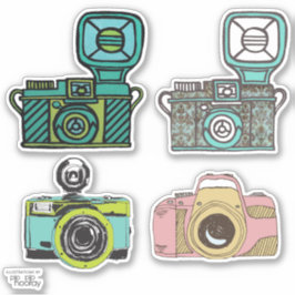 Pegatina Cámaras Vintage DSLR Fotógrafo Vinyl