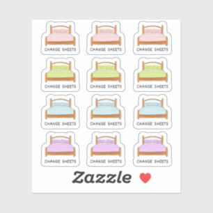 Pegatina Cambiar hojas de ropa de cama Recordatorio de limp