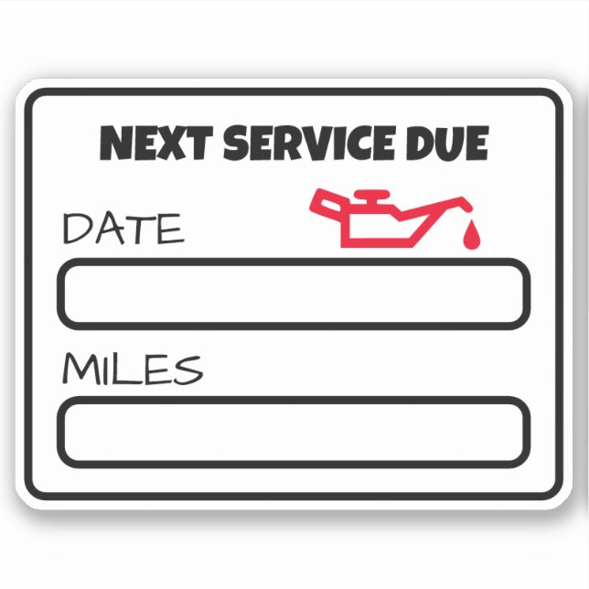 Pegatina Cambio de aceite de recordatorio de cambio de acei (Anverso)