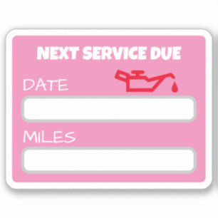 Pegatina Cambio de aceite de recordatorio de cambio de acei