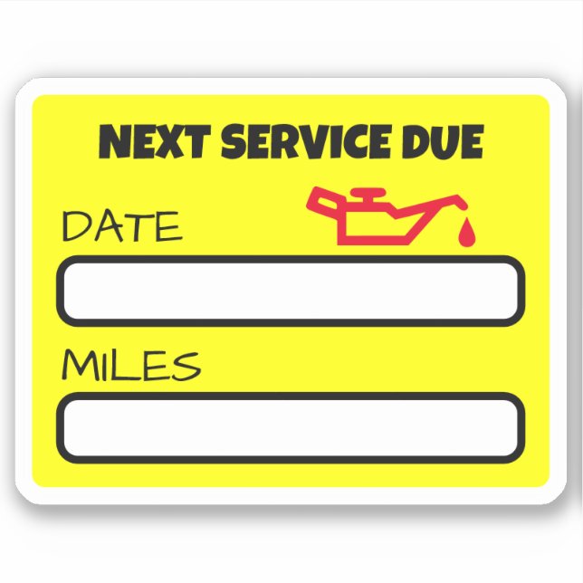 Pegatina Cambio de aceite de recordatorio de cambio de acei (Anverso)