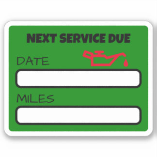 Pegatina Cambio de aceite de recordatorio de cambio de acei