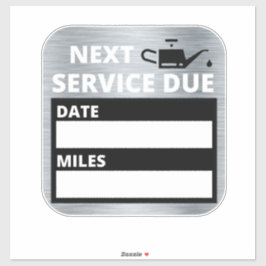 Pegatina Cambio de aceite,Siguiente recordatorio de servici