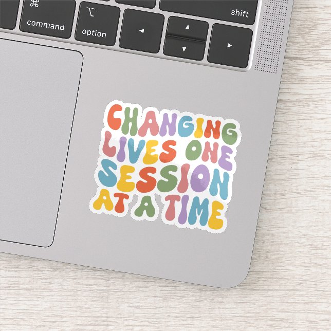 Pegatina Cambio de vidas de sesión en sesión, terapeuta (Detalle)