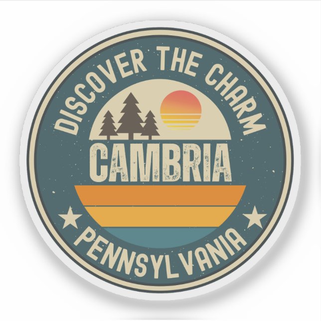 Pegatina Cambria, Pensilvania (Anverso)
