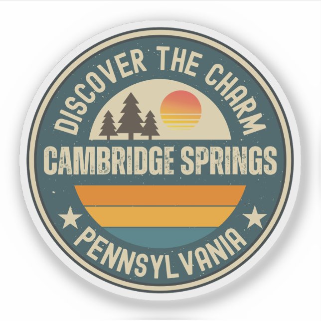 Pegatina Cambridge Springs, Pensilvania (Anverso)