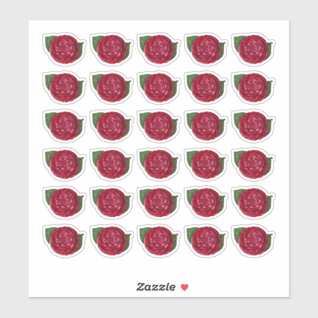 Pegatina Camellia Roja (Hoja)