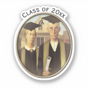 Pegatina Cameo de graduación de Gothic Americano 