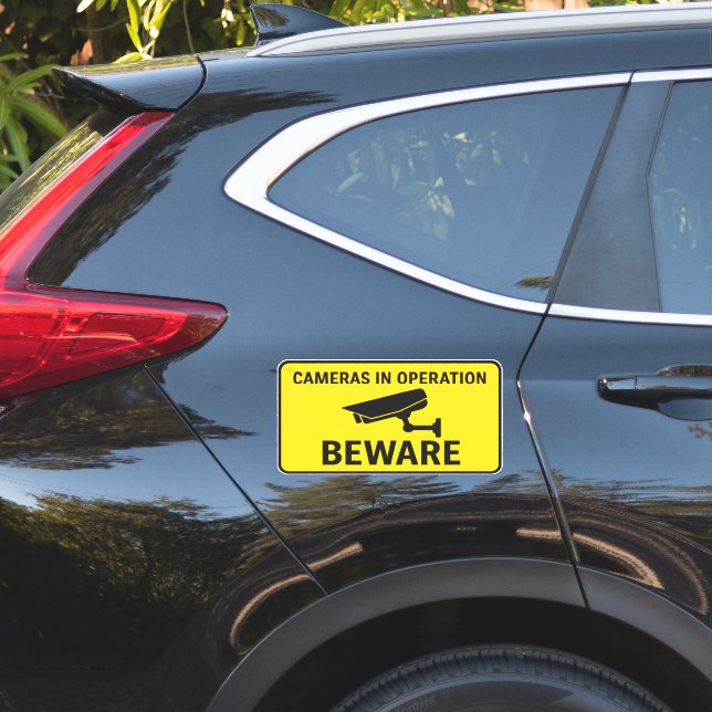 Pegatina Cameras in Operation Beware Security Sign (Lado del coche)