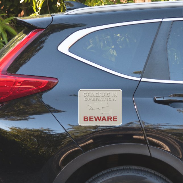 Pegatina Cameras in Operation – Security Warning Sign with  (Lado del coche)