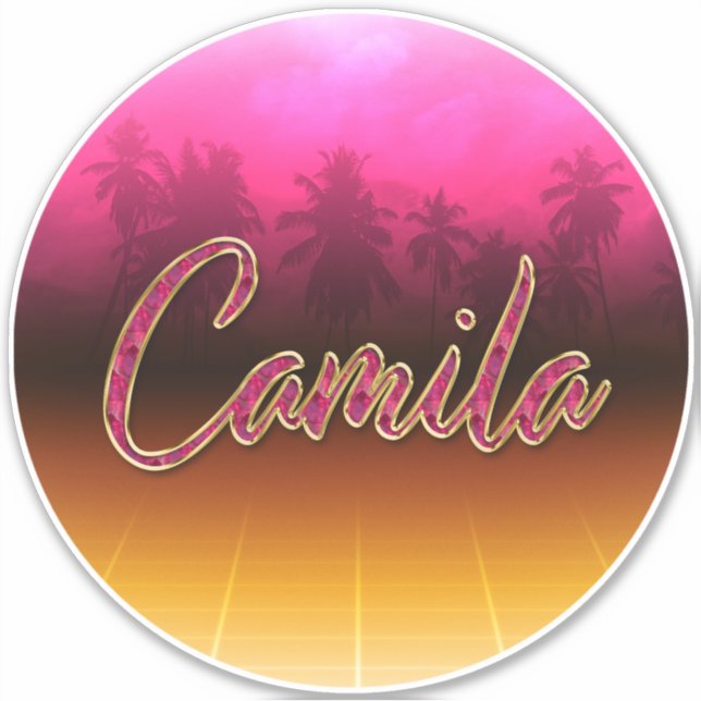 Pegatina Camila Vorname Name golden pink Aufkleber Sticker (Anverso)