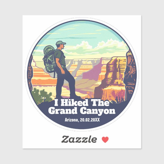 Pegatina Caminé Por El Parque Nacional Del Gran Cañón, Ariz (Hoja)