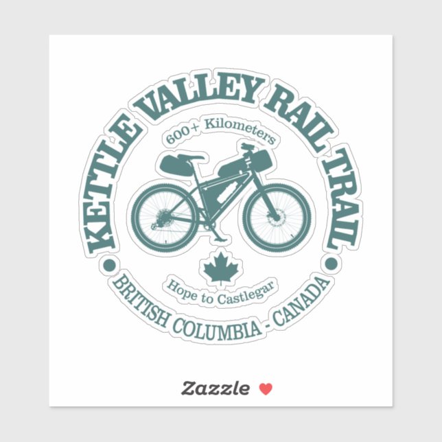 Pegatina Camino de Kettle Valley (ciclismo) (Hoja)