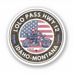 Pegatina camino Lolo pass viaje en motocicleta Oregon