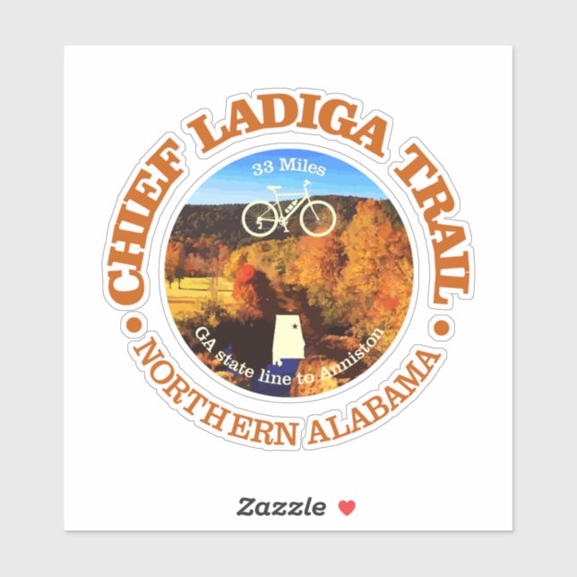 Pegatina Camino principal de Ladiga (ciclismo c) (Hoja)