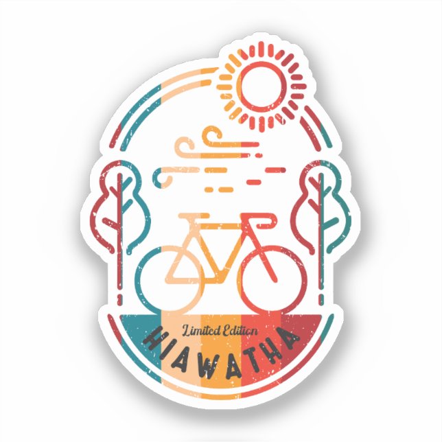 Pegatina Camino Retro Hiawatha. (Anverso)