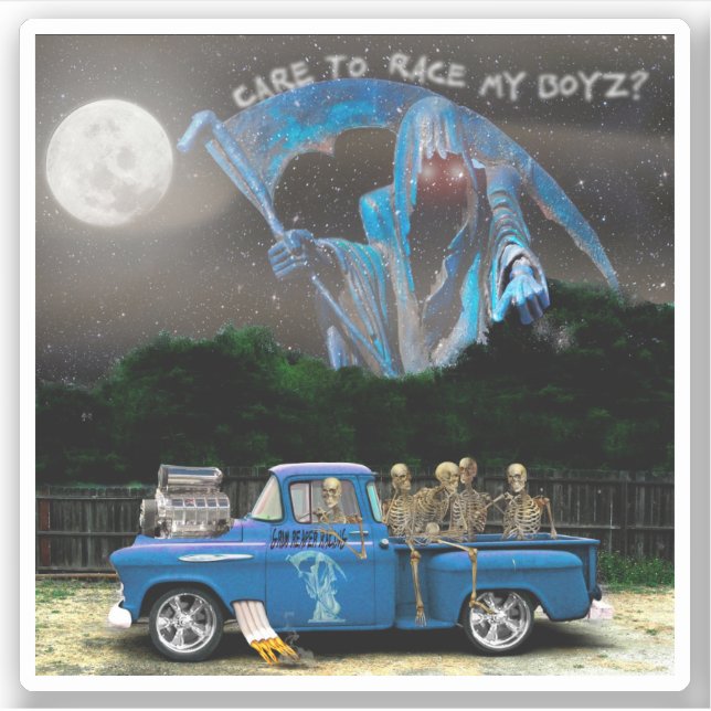 Pegatina Camión azul (Anverso)