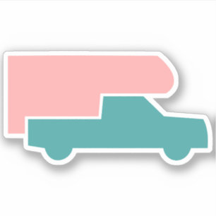 Pegatina Camión de camionetas de época - Colores divertidos