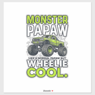 Pegatina Camión Monstruo Papá Wheelie Cool Divertido Diseño