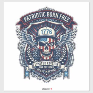 Pegatina Camión Monstruo Patriótico 1776 Fuera de Carretera