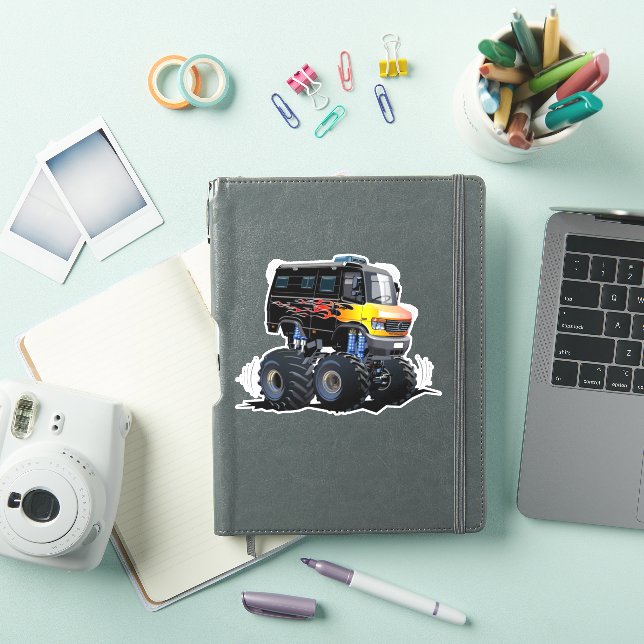 Pegatina camión monstruo personalizado (Funda para iPad)