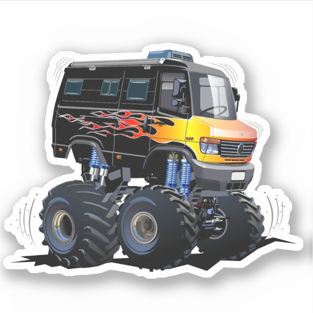 Pegatina camión monstruo personalizado (Anverso)