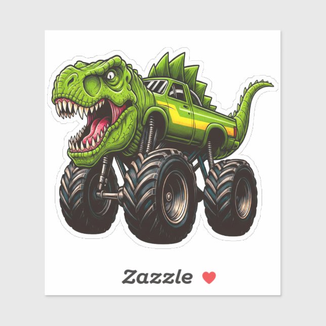 Pegatina Camión Monstruo T-Rex (Hoja)