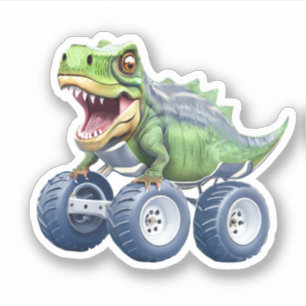 Pegatina Camión monstruo t-Rex de dinosaurio
