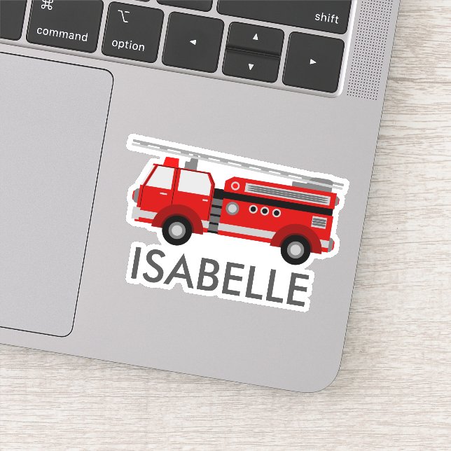 Pegatina Camión rojo personalizado (Detalle)