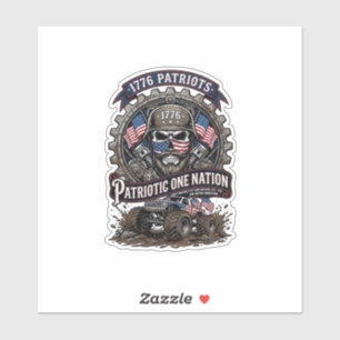 Pegatina Camioneta Monstruo Patriótica 1776 Fuera de Carret