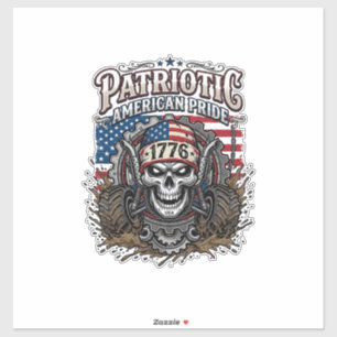 Pegatina Camioneta Monstruo Patriótica 1776 Fuera de Carret