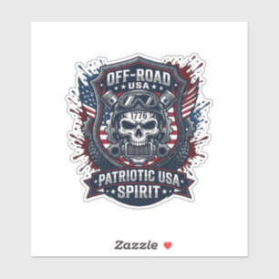 Pegatina Camioneta Monstruo Patriótica 1776 Fuera de Carret