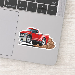 Pegatina camioneta pickup de dibujos animados con musculatu