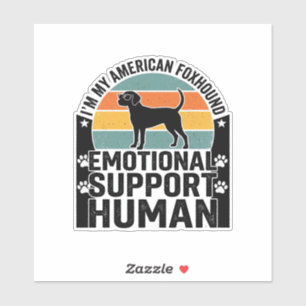 Pegatina Camisa de apoyo emocional humano Foxhound american