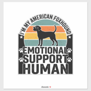 Pegatina Camisa de apoyo emocional humano Foxhound American