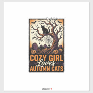 Pegatina Camisa de chica de Halloween vintage amante del ga