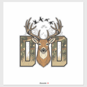 Pegatina Camisa de diseño vectorial de caza de ciervos Camo