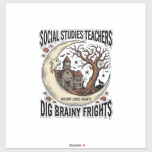 Pegatina Camisa de profesor de estudios sociales Spooky Bra