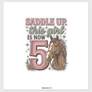Pegatina Camisa de vaquera de caballo para niña de 5 años