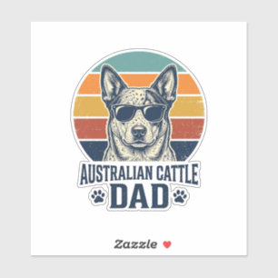 Pegatina Camisa del padre del perro pastor australiano vint