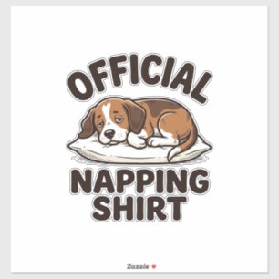 Pegatina Camisa Oficial para Dormir Perro Dormilón Diseño V