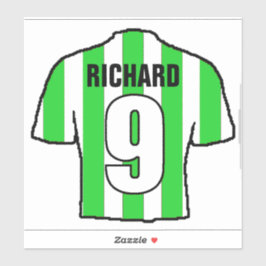 Pegatina Camisas de fútbol verdes y blancas en una